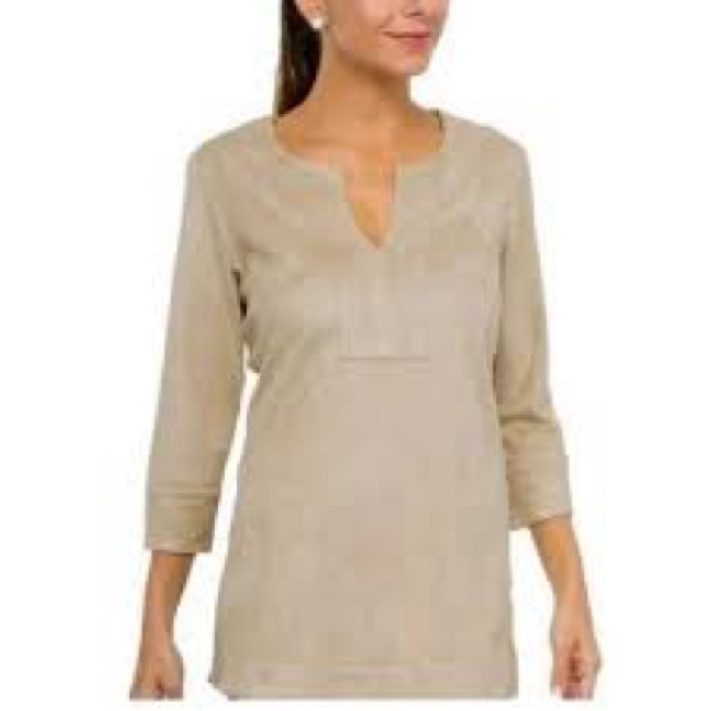 Gretchen Scott split neck tunic